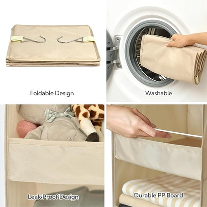 GRANNY SAYS 3 Shelf Hanging Closet Organizers and Storage, Collapsible Closet