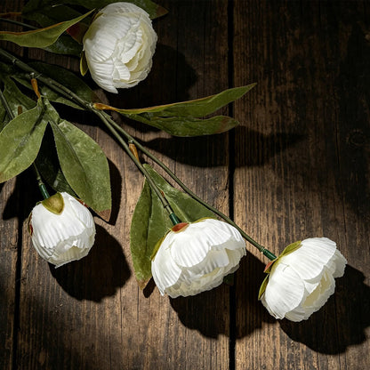 Cherica 6Pcs Viral Peony Artificial Flowers for Vase，27in Real Touch Fake Flowers Branches with Flexible Wired Stems for Home Decor DIY Bouquet Centerpieces Wedding Shower Fillers Arrangements,White