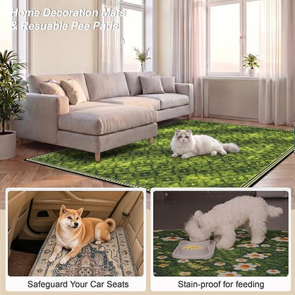 Washable Pee Pads for Dogs, Reusable Puppy Potty Training Pads, Ultra-Absorbent Thick Waterproof Leak-Proof Non-Slip Pads & Mat for Crate, Playpen, Floor, Whelping & Housebreaking , 2 Pack 54"x54"