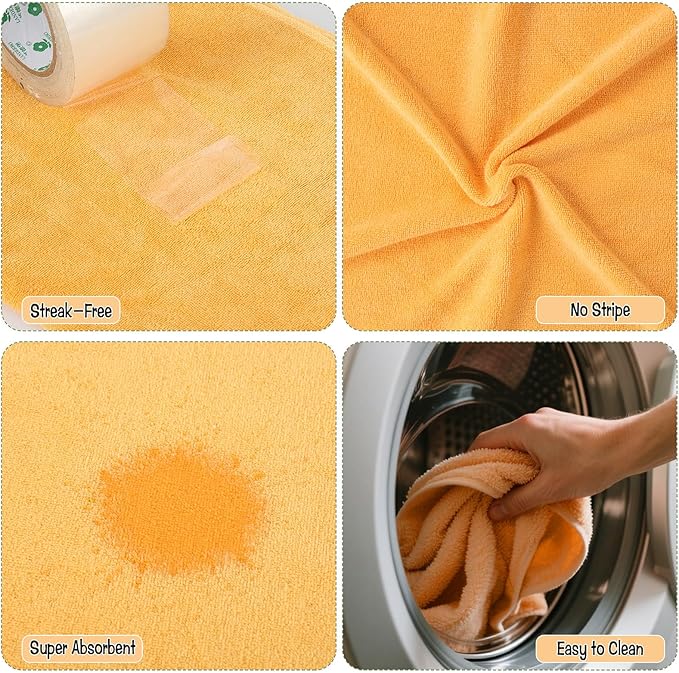 6 Pack Extra Large Microfiber Cleaning Cloths 20"x30", Lint-Free Reusable Towels