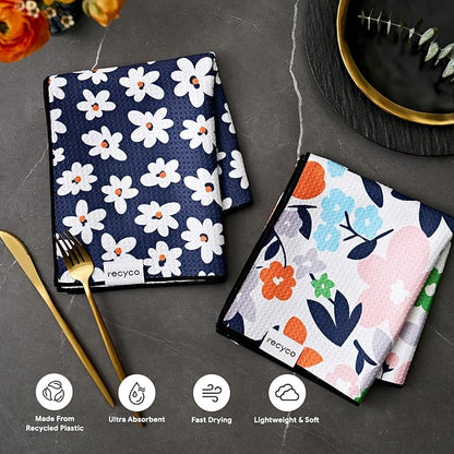 RECYCO Waffle Kitchen Towel Set of 2