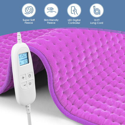 FluffyWarmth Electric Heating Pad for Back, Extra Large 17''x 33'' XXXL for Full Body,Menstrual Period Cramps,Neck Shoulder Back Pain Relief, 6 Heat Settings 3 Timers Heating Pad, Gifts for Women Men