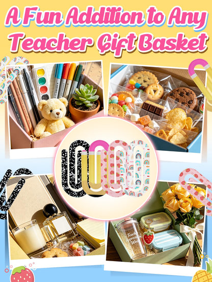 3.9in Cute Jumbo Paper Clips Teacher Appreciation Gifts - 20Pcs Acrylic Large Paperclips Teacher Gifts Bulk for Office Paperwork Classroom Bookmark Back to School Supplies