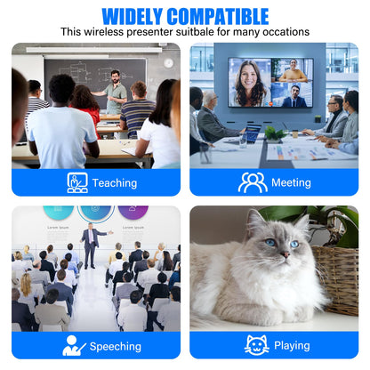 2-in-1 USB TYPE-C Presentation Clicker wireless Presenter Remote Clicker, Powerpoint Clicker Slide Advancer, Clicker for Powerpoint Presentations with Volume Control, Presentation Clicker for Computer
