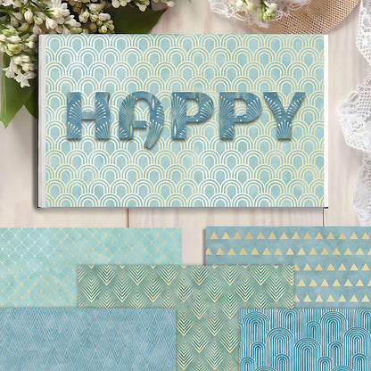 Scrapbook Paper 12x12 Inch Double Sided Patterned Paper for Scrapbooking, 24 Sheets/24 Designs Blue Decorative Craft Papers for Junk Journals DIY Cards Album Decoration