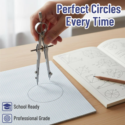 Mr. Pen Geometry Set with 6 Inch Swing Arm Protractor, Divider, Set Squares, Ruler, Compasses and Protractor, 15 Piece Set