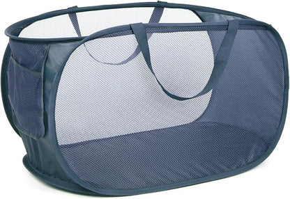 Durable Collapsible Laundry Baskets, Mesh Pop Up Laundry Hamper