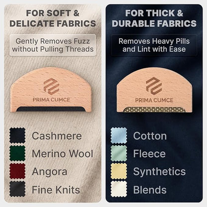 2 PCS Wooden Sweater Comb for De-Pilling Cashmere, Manual Lint Remover