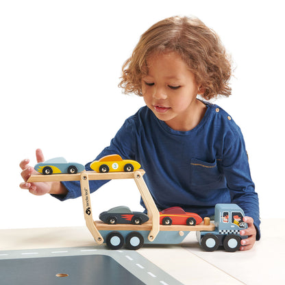 Tender Leaf Toys Car Transporter - Imaginative Play Gift for Children Encourage Social Development and Language Skills