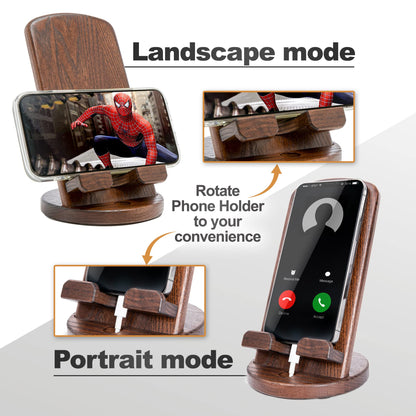 TESLYAR Wood Phone Docking Stations for Men - Desk or Nightstand Organizers