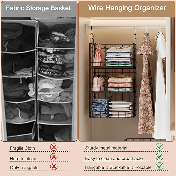 Sonyabecca 3-Tier Extra Large Closet Hanging Organizer