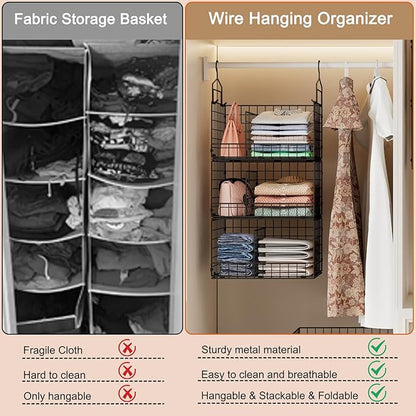 Sonyabecca 3-Tier Extra Large Closet Hanging Organizer