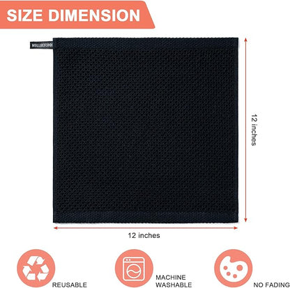 BOOMIBOO 6-Pack Kitchen Dish Cloths, 100% Cotton Waffle Weave, Ultra Soft