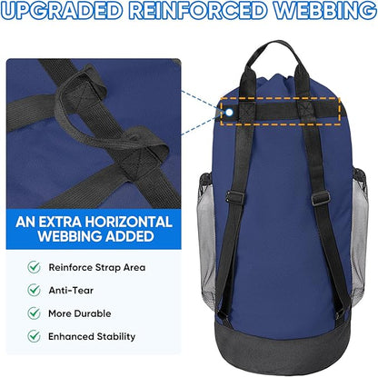 BALEINE 2PK 120L Laundry Bag Backpack, 900D Oxford Fabric Large Travel Laundry