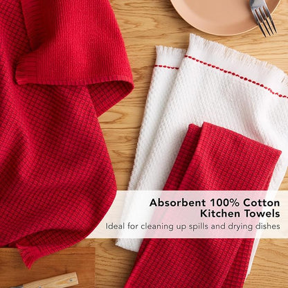KitchenAid Gourmet Series Gridlines Kitchen Towels 3-Pack Set, 100% Cotton