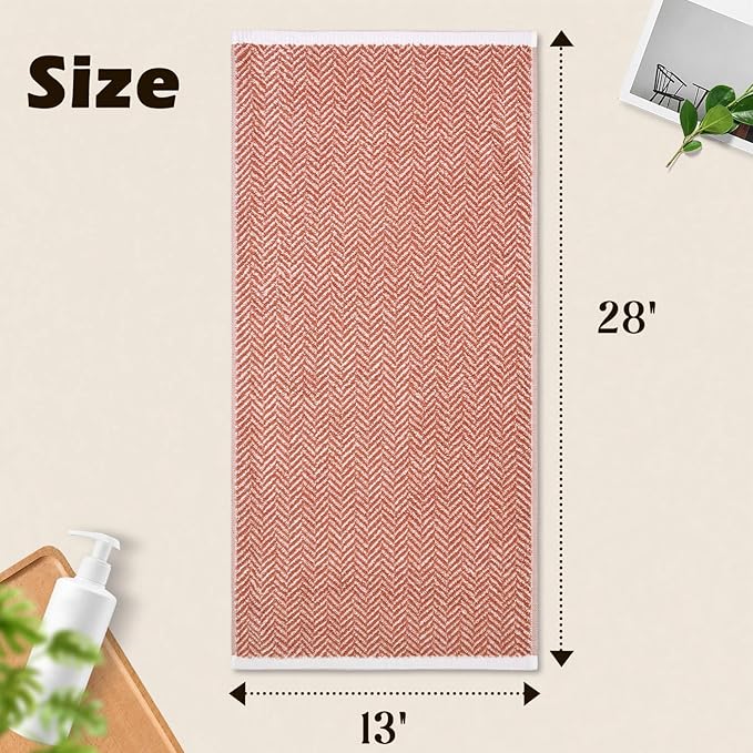 Cleanbear Coral Hand Towels for Bathroom