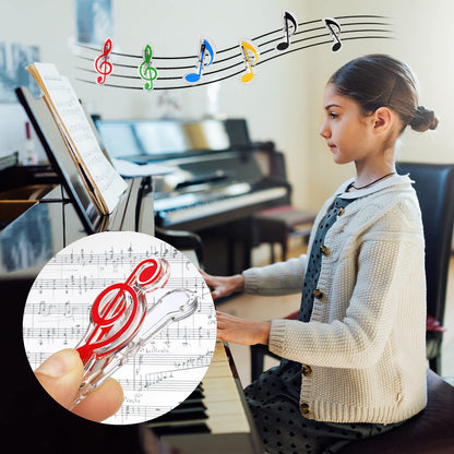 PATIKIL Music Note Clips, 20pcs Music Paper Clip Holder, Plastic Music Book Clip Bookmarks Stationery Clips for Paper Book Music Invitation Card Notebook