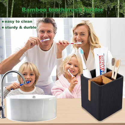 rejomiik Toothbrush Holders for Bathrooms Countertop, 3 Slots Electric Tooth