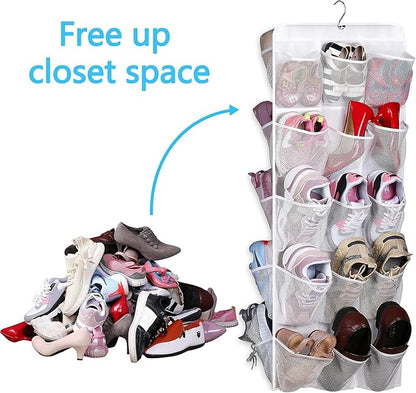 MISSLO 30 Large Pockets Dual Sided Hanging Baby Shoe Organizer