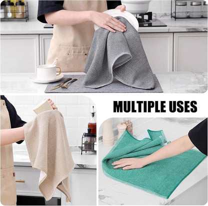 Homaxy Premium Kitchen Towels, Large Cotton Kitchen Hand Towels, Flat and Terry