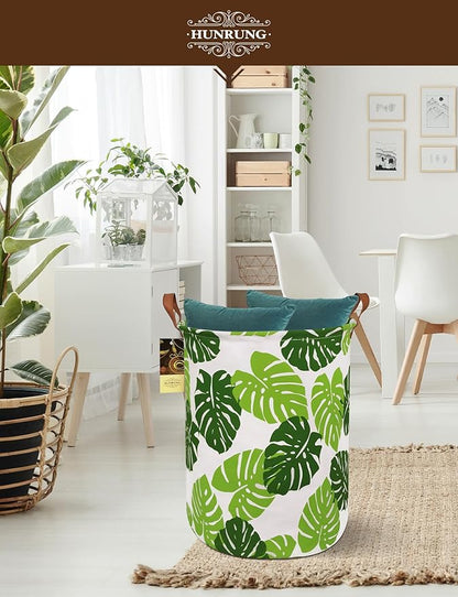 HUNRUNG Laundry Hamper, Large Canvas Fabric Lightweight Storage Basket Toy