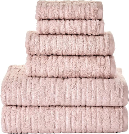 SKL Home CloudSoft 100% Cotton Luxury 6-Piece Towel Set, 600 GSM, Ultra Plush &