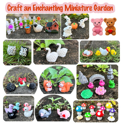 PE.WELLWOO Fairy Garden Accessories 103 PCS Fairy Garden Decor & Terrarium Decor Supplies for Potted Landscape Fairy Garden Kit for Room Decorations