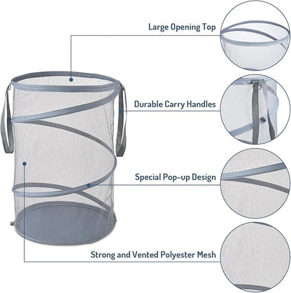 Seiritex Mesh Popup Laundry Hamper 115L Collapsible Laundry Basket Extra Large