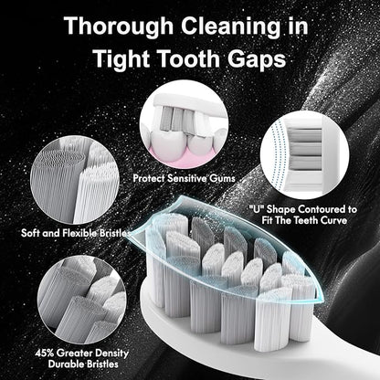Diamond Style - Electric Toothbrush, 10 Brush Heads & Travel Case, 000 VPM