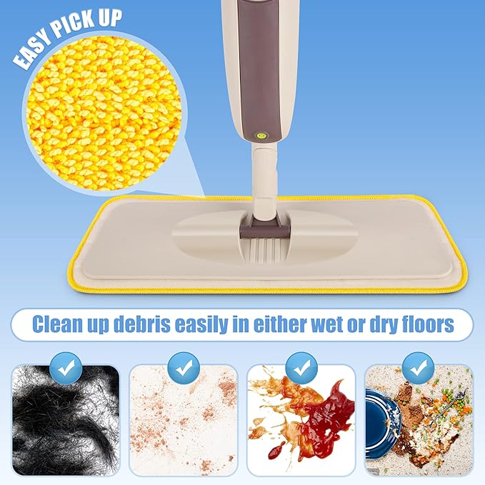 HOMTOYOU Reusable Mop Pads for Swiffer PowerMop: 6 Pack Microfiber Pad Refills