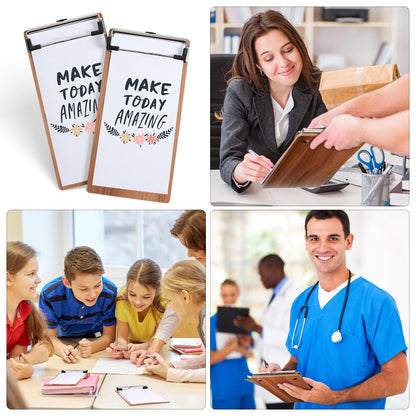 Epakh 40 Pcs Mini Clipboard Small Clipboards Wooden Half Page Clipboard Wood Check Presenters Kids Clipboards for Restaurant School Waitress Guest Server Books Menu Holder, 8 x 4 Inch