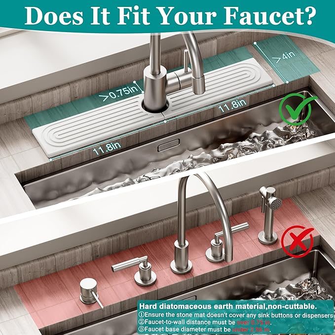 Stone Faucet Mat for Kitchen Sink