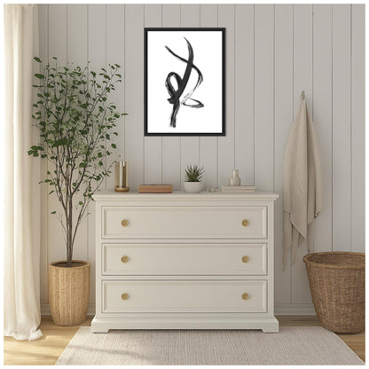 Amanti Art Framed Canvas Wall Art 24x18 Brush Stroke No. 1 FramedWall Art Canvas, Abstract Artwork, Modern Decor, Medium Poster for Living Room, Bedroom, Bathroom, Kitchen, Office