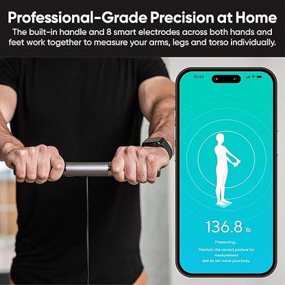 Wyze Smart Scale Ultra BodyScan with Handle – Wi-Fi & Bluetooth Body Composition Scale for Weight, BMI, Body Fat, Muscle Mass, and Segmental Measurement, 400 lbs, Black