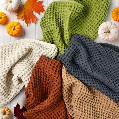 Jacquotha Waffle Hand Towel Set – Cotton Soft Lint-Free Quick Drying Towels