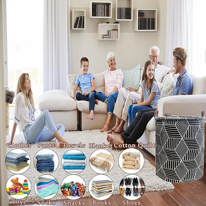 Waterproof Laundry Hamper Collapsible Laundry Basket Leather Handle Laundry Bag