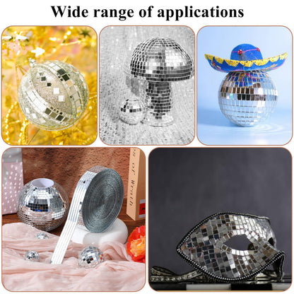10000 Pcs Disco Ball Mirror Tiles Self Adhesive 5 x 5 mm Small Square Mirror Mosaic Tiles Disco Ball Tapes Stickers for Crafts DIY Party Decoration