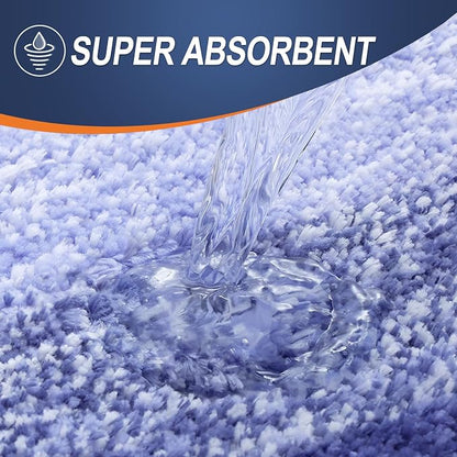 OLANLY Bathroom Rugs Mat 36x24, Extra Soft Absorbent Microfiber Bath Rugs, Rubber Backing, Quick Dry, Machine Washable Bath Mats for Bathroom Floor, Tub and Shower, Home Decor Accessories, Blue-Violet