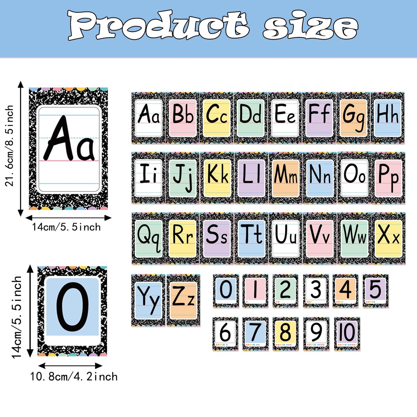 Adduster Bulletin Board Alphabet - ABC Alphabet Poster Classroom Decorating Set Preschool English Poster Kindergarten Elementary Classroom Wall Decor Daycare Homeschool Supplies