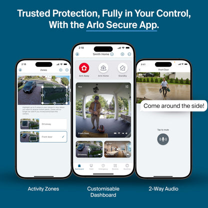 Arlo Pro Security Camera 2K HDR (6th Gen, 2025 Release) 3 Cam + 3 Solar Panels + 6 Months of Secure Plus Plan - Wireless Outdoor Camera, Battery Power, Person, Vehicle & Animal Detection, White