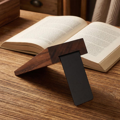 Afcabakila 2pcs Book Ends for Shelves Book end Wood Thickend Wooden Books Ends for Heavy Books Wood Bookends Wooden bookends Modern Decorative Accessories to Hold boook Firmly on Bookshelf Walnut