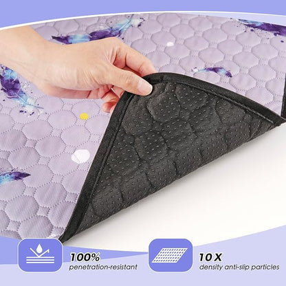 WanpeeGoo Washable Pee Pads for Dogs, 2Pack Reusable Puppy Pads, Super Absorbent & Leakproof Dog Pads, Anti-Slip Dog Pee Pads for Puppy Training & Incontinence, Feather Pattern 36"x36"