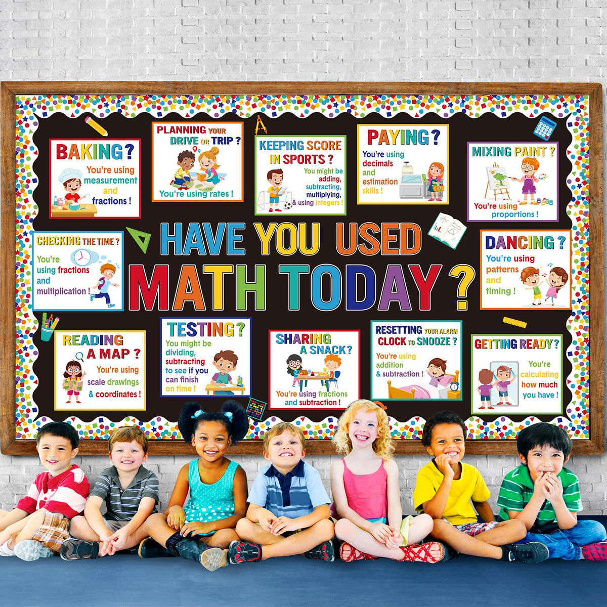 Pajean 85 Pcs Math Bulletin Board Set Math Posters Classroom Decorations for Elementary Middle High School Mathematics Education Posters Teacher Supplies (Vivid)