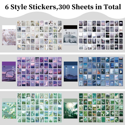 600 Pieces Washi Sticker Set, 12 Set Scrapbooking Diary Planner Album Diary Notebook, Scrapbooking Sticker Journaling Supplies for DIY Arts and Crafts Card Making Laptop Decoration
