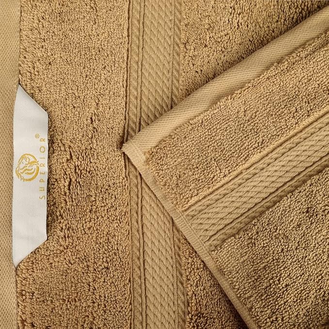 SUPERIOR Egyptian Cotton Pile 3 Piece Towel Set, Includes 1 Bath, 1 Hand