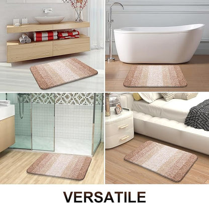 OLANLY Bathroom Runner Rugs Mat 59x24, Extra Soft Absorbent Microfiber Bath Rugs, Rubber Backing, Quick Dry, Washable Long Bath Mats for Bathroom Floor, Tub and Shower, Home Decor Accessories, Beige