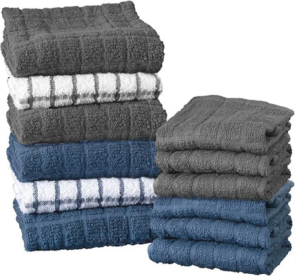 Ritz Premium Kitchen Towel and Dish Cloth Value Set: Highly Absorbent, Super