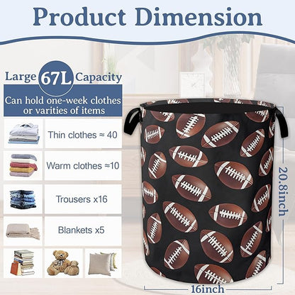 American Football Laundry Basket, Oxford Cloth Laundry Hamper