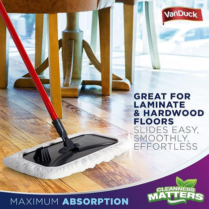 VanDuck 100% Cotton Terry Mop Pads 15x8 Inches 3-Pack, Terry Cloth Mop Covers