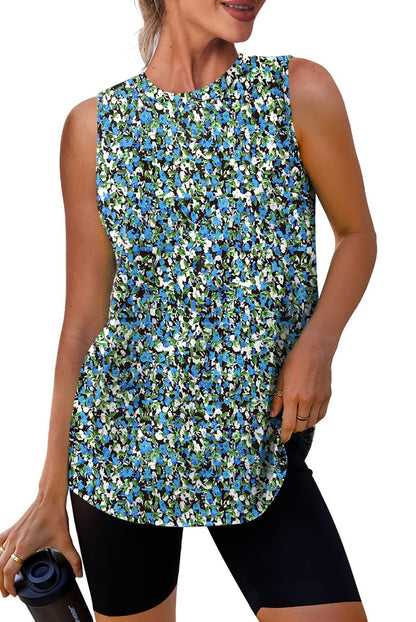 XIEERDUO Workout Tank Tops for Women Sleeveless Running Shirts Activewear Gym Yoga Floral Tops XXL